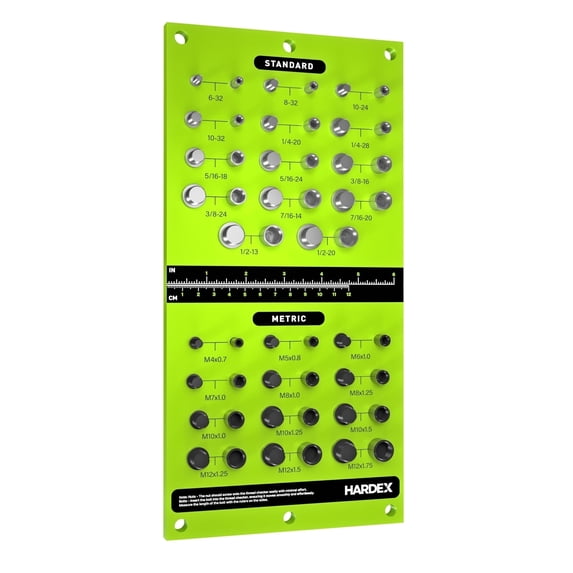 Hardex Thread Checker with All-Metal Board, Nut & Bolt Gauge, Easy-to-Use, 1 Count
