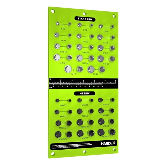 Hardex Thread Checker with All-Metal Board, Nut & Bolt Gauge, Easy-to-Use, 1 Count