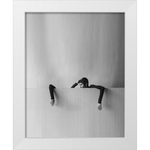 Hardibudi 12x14 White Modern Wood Framed Museum Art Print Titled - Mind Hands Movement