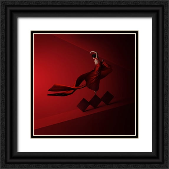 Hardibudi 15x15 Black Ornate Wood Framed with Double Matting Museum Art Print Titled - Dance Till Goddess Envy