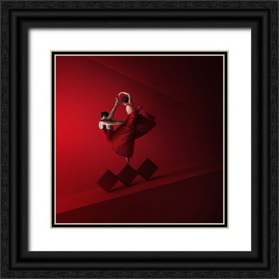 Hardibudi 15x15 Black Ornate Wood Framed with Double Matting Museum Art Print Titled - Love Is Harmony