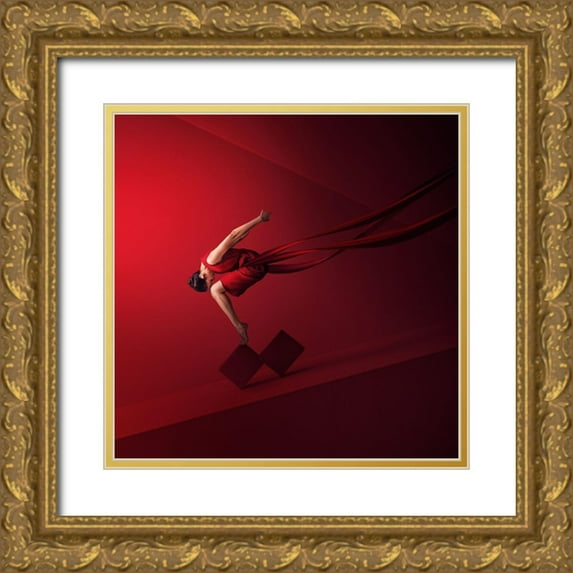 Hardibudi 15x15 Gold Ornate Wood Framed with Double Matting Museum Art Print Titled - All I Am