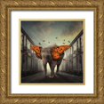 thumbnail image 1 of Hardibudi 15x15 Gold Ornate Wood Framed with Double Matting Museum Art Print Titled - Butterphant, 1 of 4