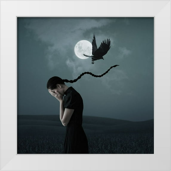 Hardibudi 15x15 White Modern Wood Framed Museum Art Print Titled - When I Miss You