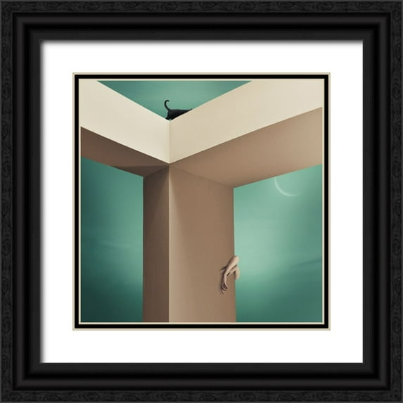 Hardibudi 26x26 Black Ornate Wood Framed with Double Matting Museum Art Print Titled - Seek And Ye Shall Find - Y