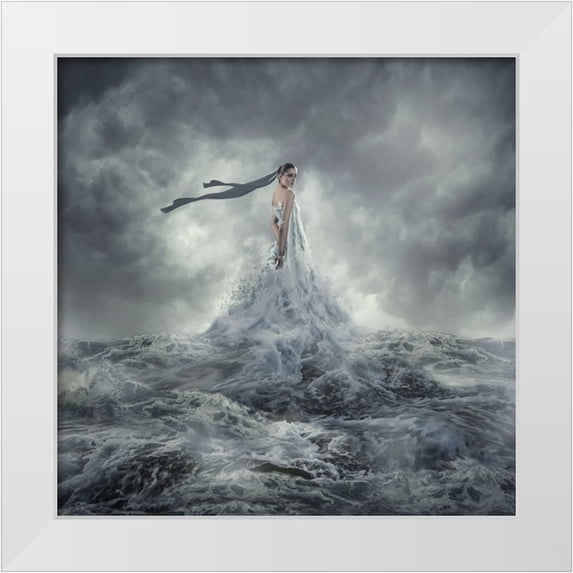 Hardibudi 26x26 White Modern Wood Framed Museum Art Print Titled - Mazu