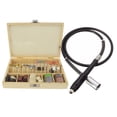 thumbnail image 1 of Hardin HD-100RA-KIT 100 Piece All-Purpose Rotary Accessory Kit in Wooden Box with Flexible Drill Drive Shaft, 1 of 3