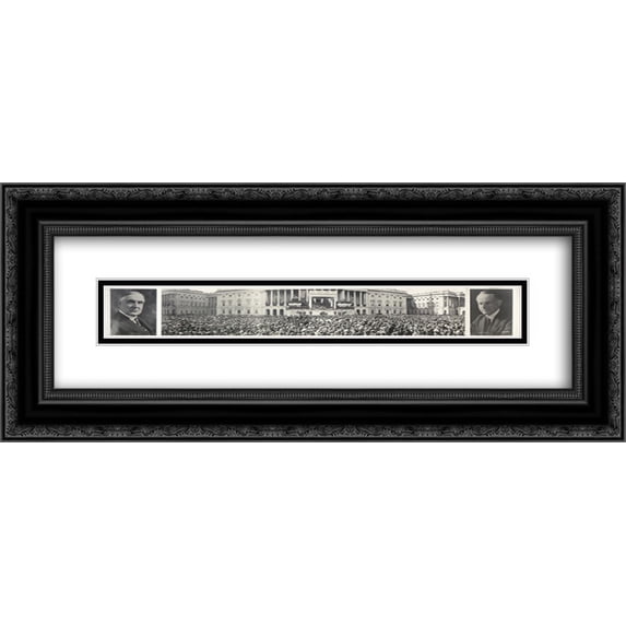 Harding Inauguration, March 4th, 1921 24x8 Double Matted Black Ornate Framed Art Print