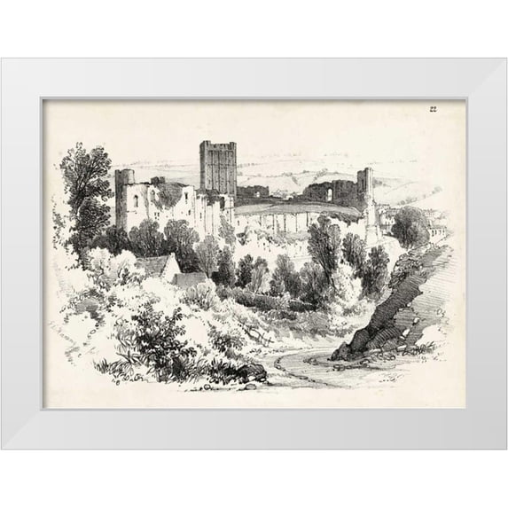 Harding, J.D. 24x19 White Modern Wood Framed Museum Art Print Titled - Idyllic Landscape III