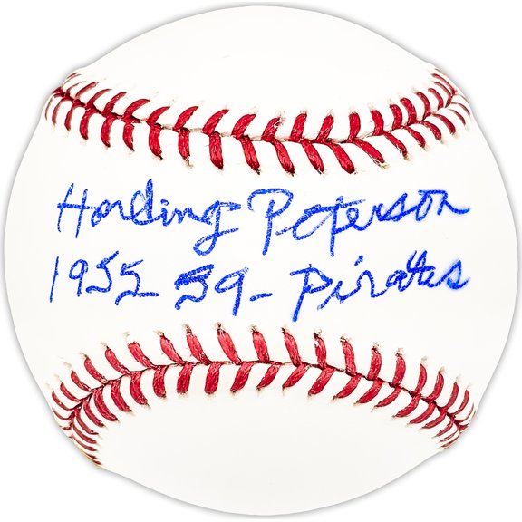 Harding Pete Peterson Autographed Official MLB Baseball Pittsburgh Pirates "1955-59 Pirates" Beckett BAS QR #BM25499