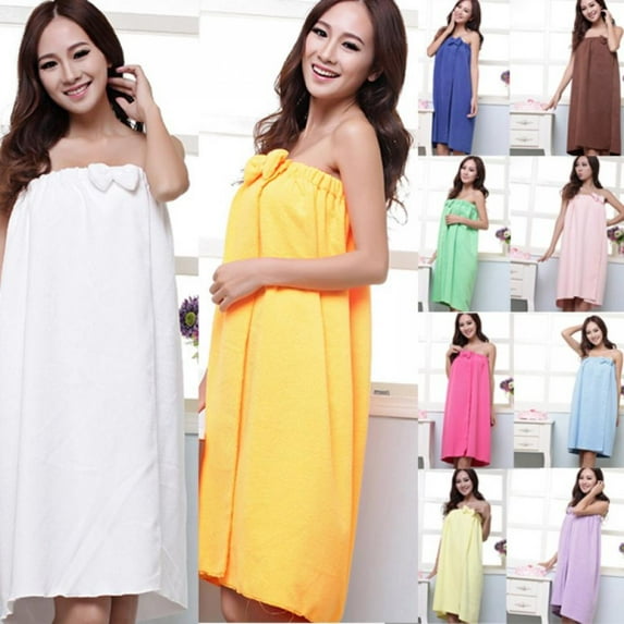 Hardlegix Women's Microfiber Bath Wrap Robe, Soft Pink, Knee Length