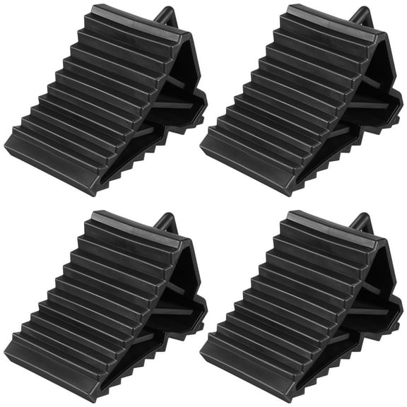 Pretyzoom 4pcs Tire Stopper Trailer Black Plastic Traction Pad Repair Work Vehicles