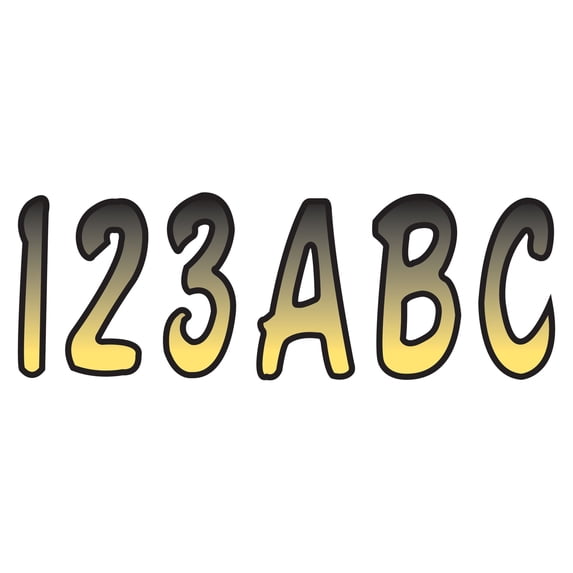 3" Letter Registration Kit Number Sticker Decals Boat Yellow Black Sea Doo XP