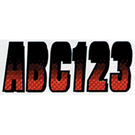 Hardline Boat Lettering Registration Kit 3 in. - 300 Red/Black