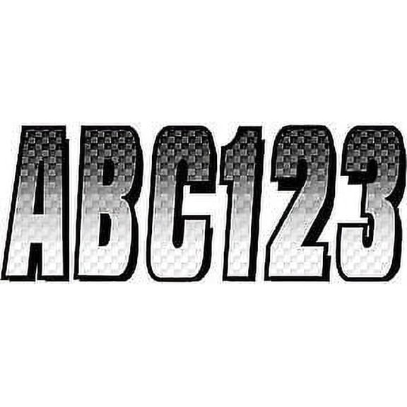 Hardline Boat Lettering Registration Kit 3 in. - 300 White/Black