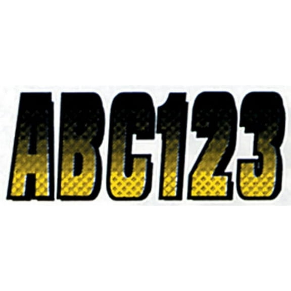 3" Letter Registration Kit Number Sticker Decals Boat Yellow Black Sea Doo XP