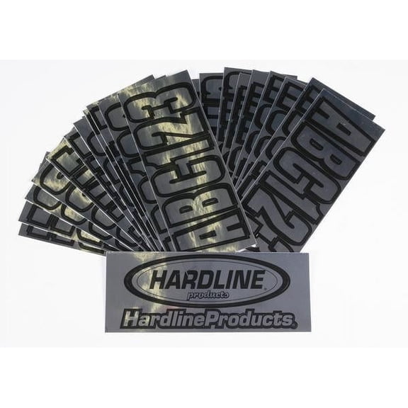 Hardline Boat Lettering Registration Kit 3 in. - 320 Chrome/Black