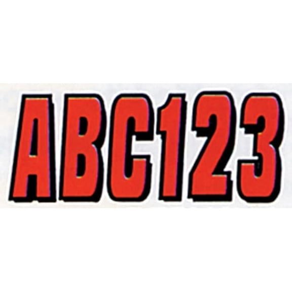 Hardline Boat Lettering Registration Kit 3 in. - 320 Red/Black