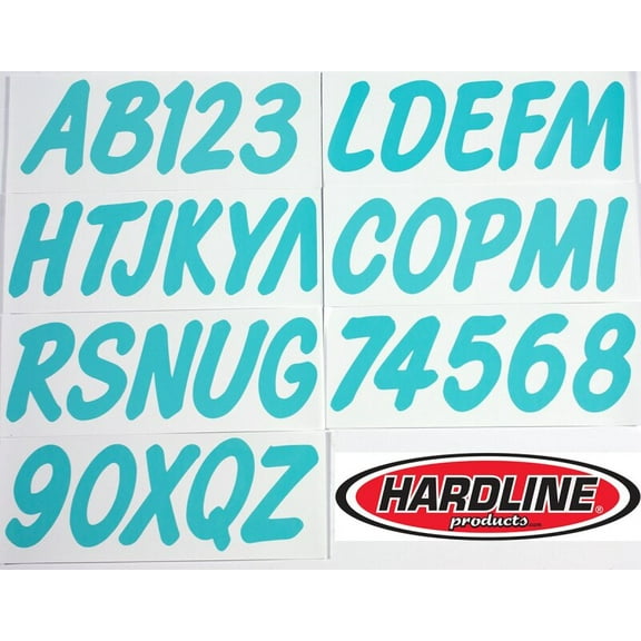 Hardline Boat Lettering Registration Kit 3 in. - 400 Mint Solid