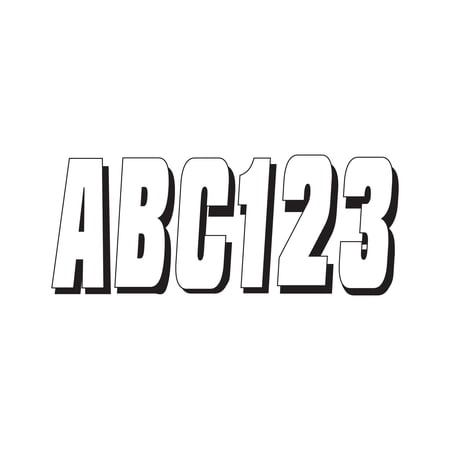 Hardline Products 320CLBK 320 Series 3" Letter/Number Kit - Clear/Black