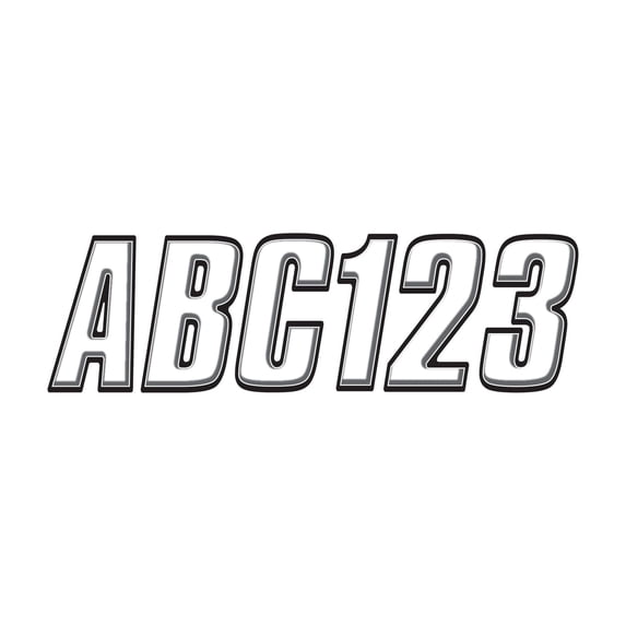 Hardline Products 800CLBLK 800 Series 3" Letter/Number Kit - Clear/Black