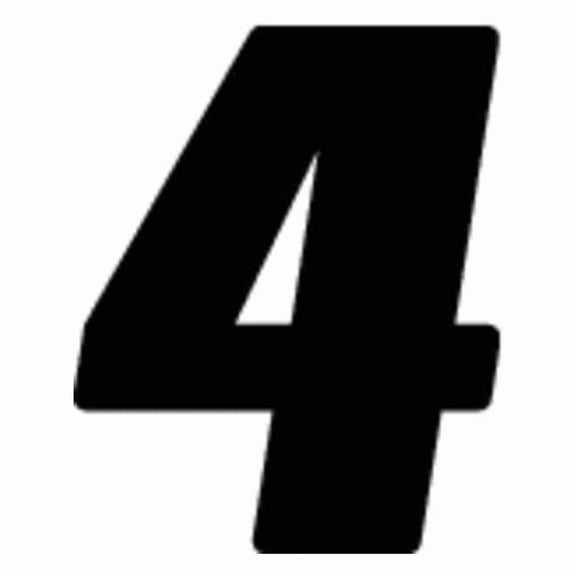 Hardline Products Number Label,Blk,Vinyl,4 in. H,No. 4,PK3 DB43B-4