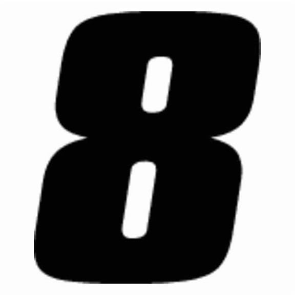 Hardline Products Number Label,Blk,Vinyl,7in. H,No. 8,PK12 DB712B-8