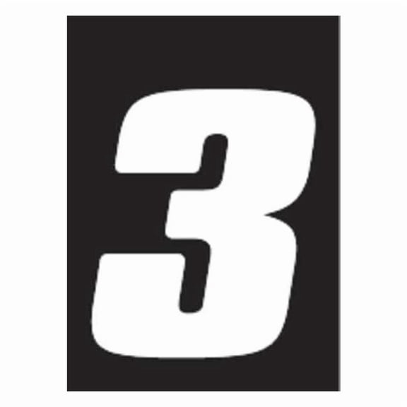 Hardline Products Number Label,Wht,Vinyl,4 in. H,No. 3,PK3 DB43W-3