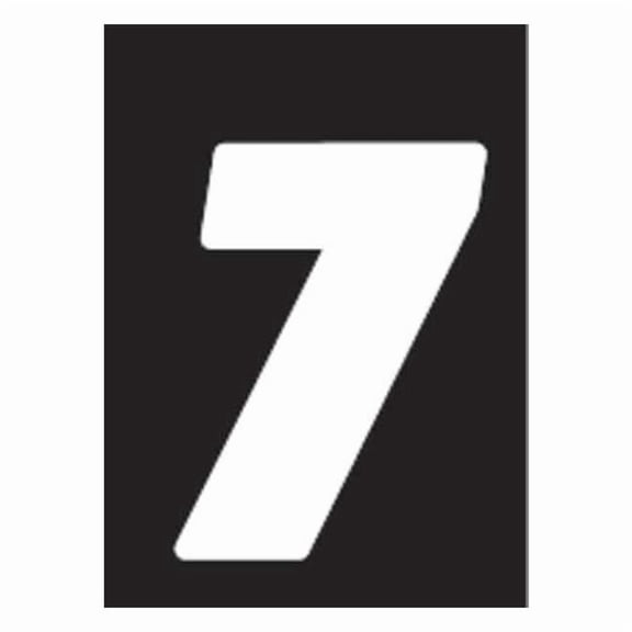 Hardline Products Number Label,Wht,Vinyl,4 in. H,No. 7,PK3 DB43W-7