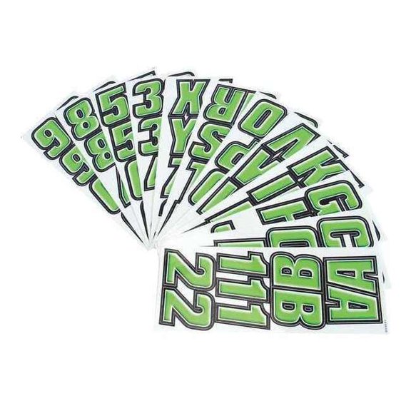 Hardline Products Number and Letter Combo Kit,Green/Black GKIBLK500