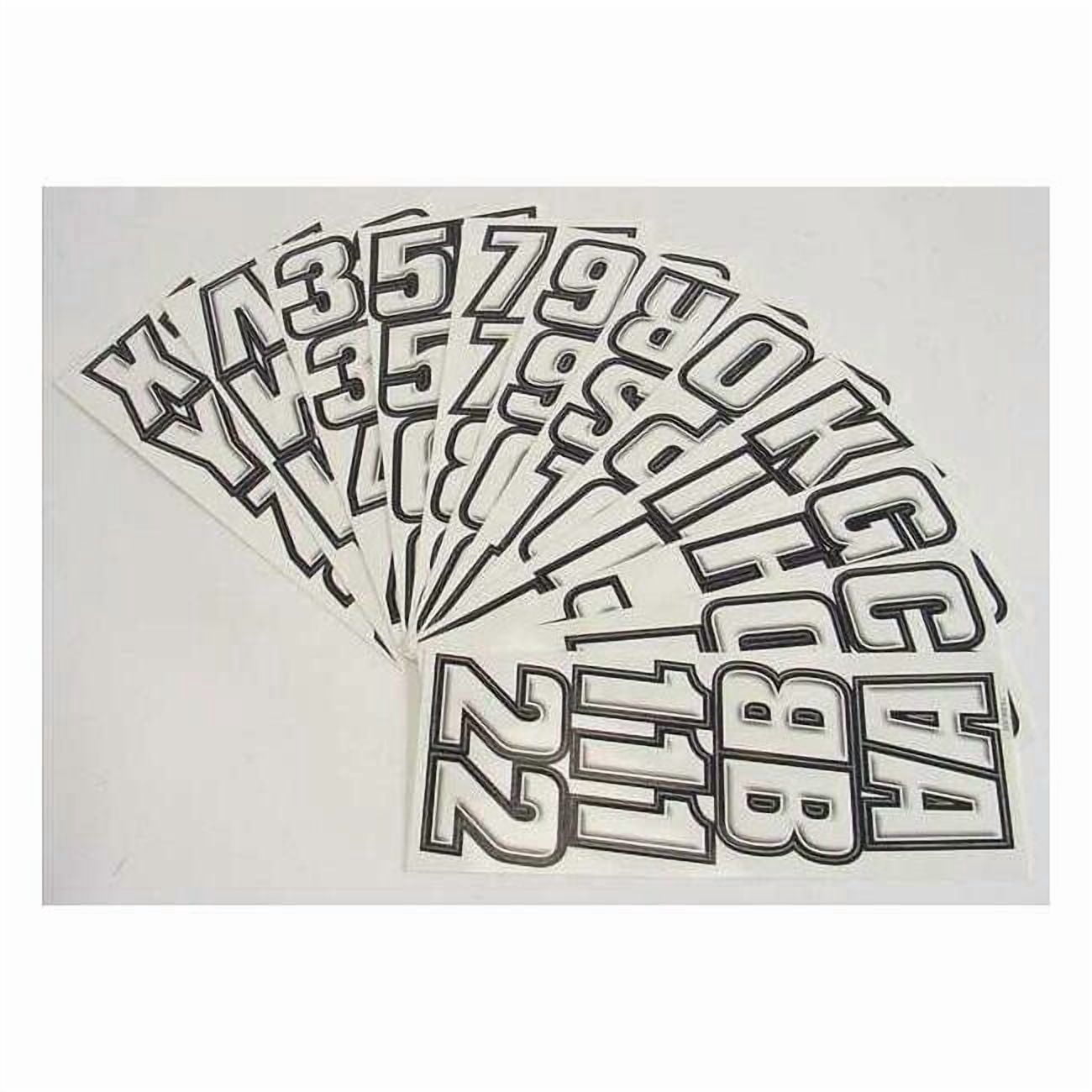 Hardline Products Number and Letter Combo Kit,White/Black GWHBLK500