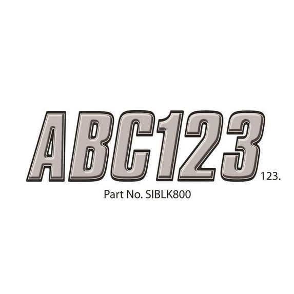 Hardline Products SIBLK800 Series 800 Factory Matched Letter Kit - Silver & Black