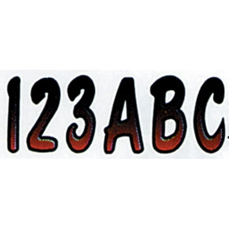 Hardline Products Series 200 Factory Matched 3-Inch Boat & PWC Registration Number Kit, Red/Black