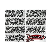 Hardline Products Series 400 Factory Matched 3-Inch Boat & PWC Registration Number Kit - Silver/Black