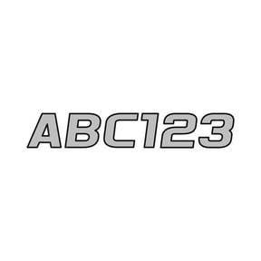 Hardline Products Series 700 Factory Matched 3-Inch Boat & PWC Registration Number Kit, Silver/Black