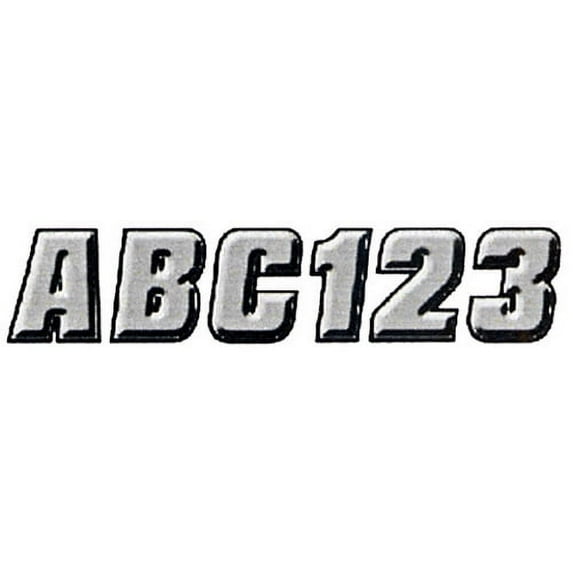 Hardline Products Series 500 Factory Matched 2-Inch Snowmobile Registration Number Kit, Silver/Black