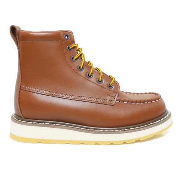 DH-84994 Men's 6" Leather Work Boots – Soft Toe, Slip-Resistant, Wide Fit, Breathable, Durable – Size 7