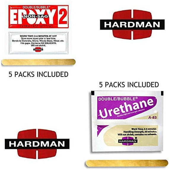 Hardman Epoxy Double Bubble Packs Purple Beige 3.5g + Red 2 NON Sag 3.5g 5 Each 10 Total Included