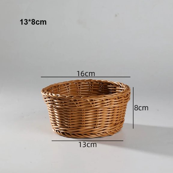 Hardness Rattan Wicker Woven Serving Baskets Handwoven Household Bread Fruit Vegetables Basket 10 Styles