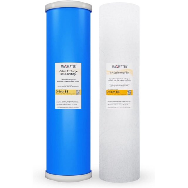 , Hardness Reduction Water Softening 20" x 4.5" Cation Resin Filter, PP