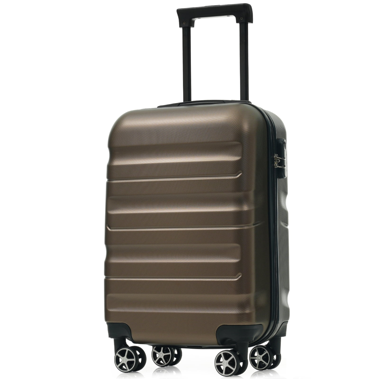 Hardshell ABS Carry-On Luggage with Spinner Wheels, Lightweight 20 Inch Travel Suitcase with Foldable Duffel Bag for Men and Women