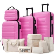 Hardshell ABS Luggage Set - Carry-On Suitcases with Dual Spinner Wheels,Check-In Sizes for Travel & Business
