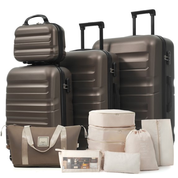 Hardshell ABS Luggage Set - Carry-On Suitcases with Dual Spinner Wheels,Check-In Sizes for Travel & Business