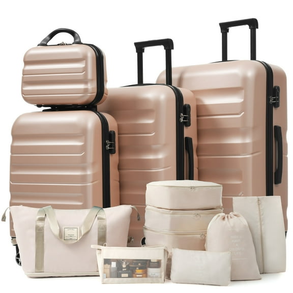 Hardshell ABS Luggage Set - Carry-On Suitcases with Dual Spinner Wheels,Check-In Sizes for Travel & Business