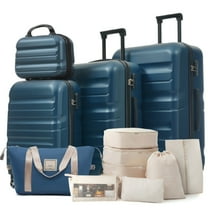 Hardshell ABS Luggage Set - Lightweight Dual Spinner Suitcases, Expandable Carry-On & Check-In, Organized Travel Solutions