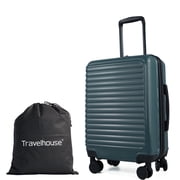 Travelhouse 20" Underseat Hard-Sided Carry-On Luggage, Spinner Wheels, ABS,Green