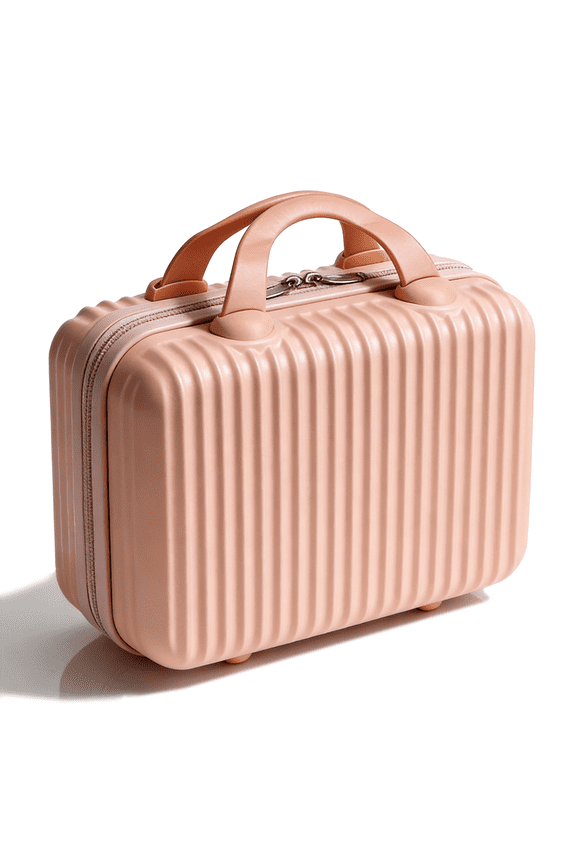 Hard Shell Makeup Case, Travel Cosmetic Organizer with Dividers, Beauty Case with Luggage Strap, Pink