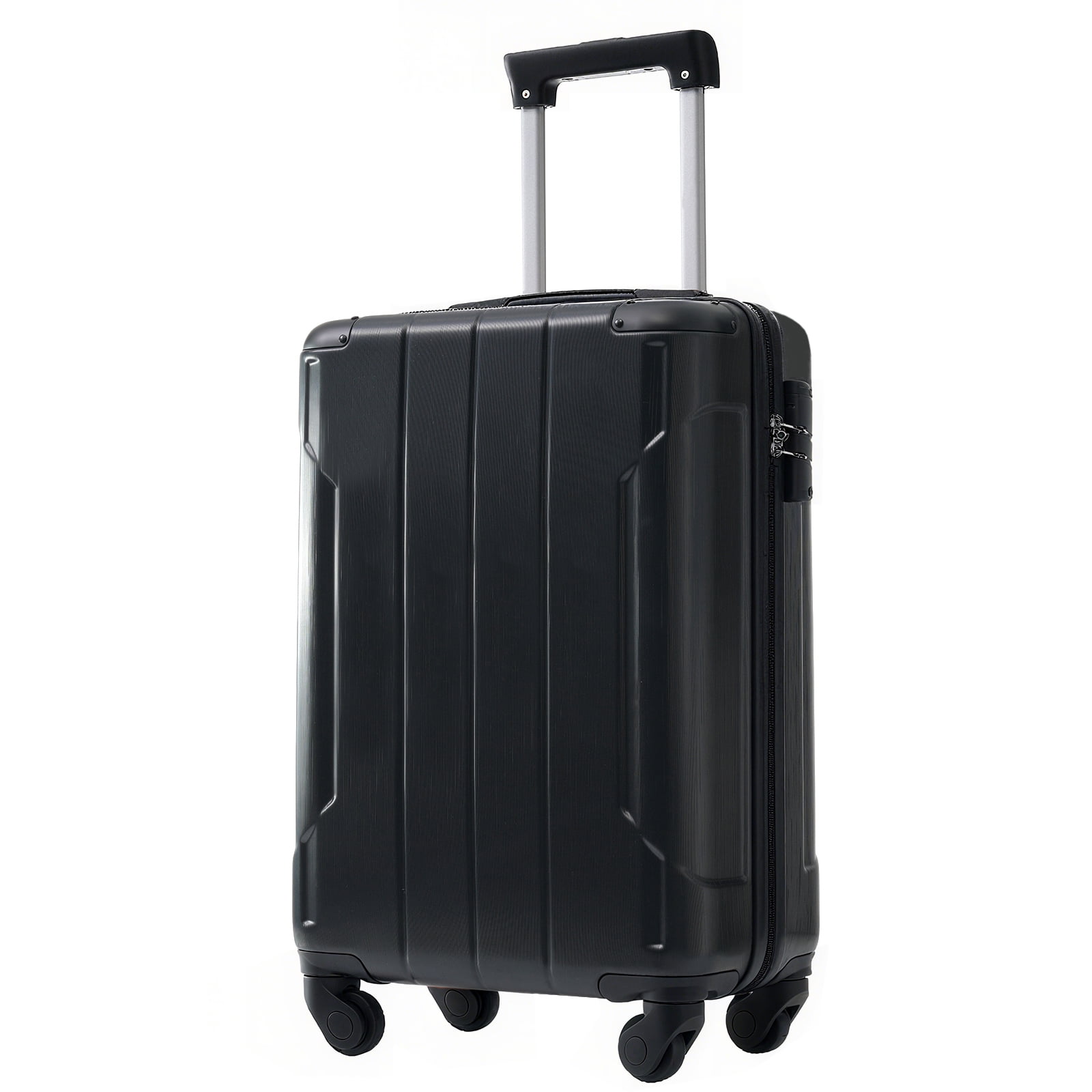 Hardshell Luggage, Lightweight Durable ABS Suitcase with Double Spinner Wheels, TSA Lock, 20 Inch Travel Carry On Luggage (Black)