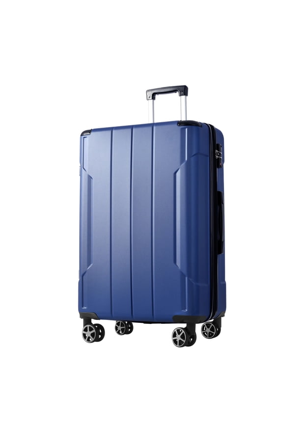 Hardshell Luggage, Lightweight Durable ABS Suitcase with Double Wheels, Expandable 24-inch Checked Luggage, Red