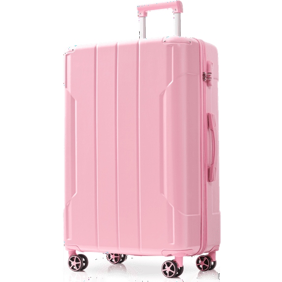 Hardshell Luggage, Lightweight Durable ABS Suitcases with Double Wheels, Expandable 28-inch Checked Luggage 28" (Pink)